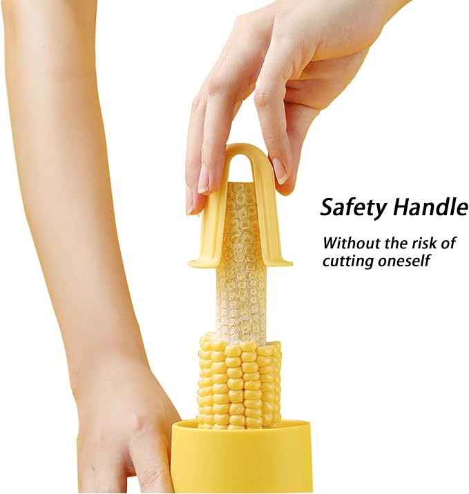 Corn Cob Stripper, Corn Peeler from Corn on the Cob, Quick Corn Kernel Cutter Tool, with Bowl & Safety Handle