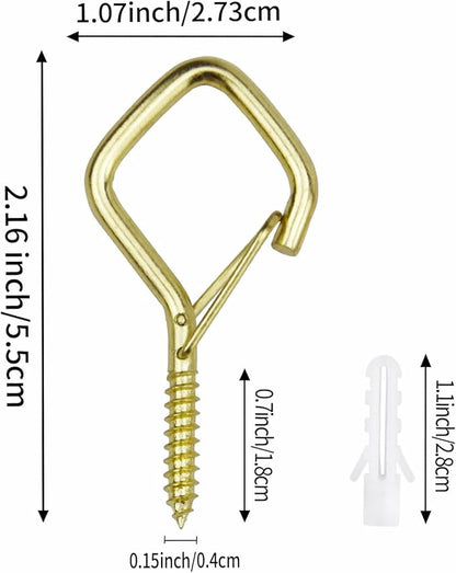 60 Pcs Gold Eye Hooks Screw Heavy Duty,Ceiling Hooks for Hanging Plants,String Lights,Cup,Wind Chime,Bird Feeders. Plant Hanger Indoor&Outdoor