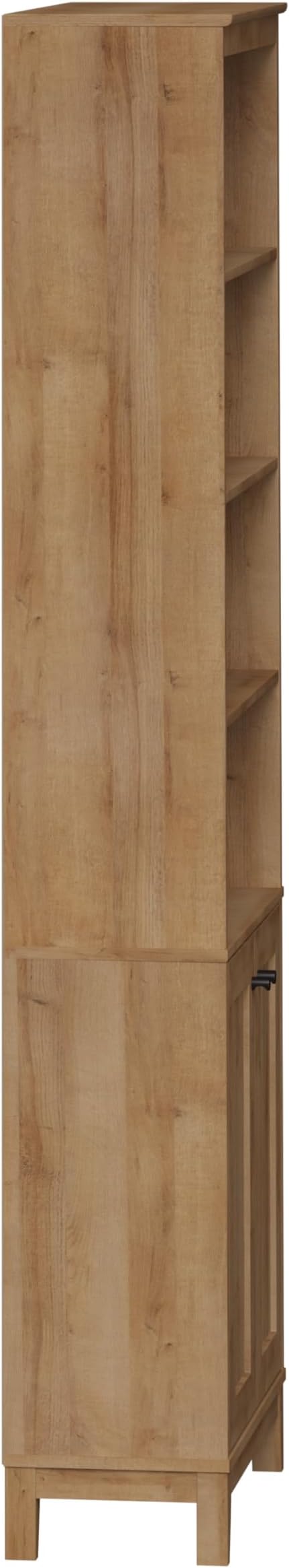 Prepac Yaletown Bookcase with Doors, Oak Storage Cabinet with Doors and Shelves, Accent Cabinet 23.75" W x 79.50" H x 12.25" D, OSBR-2310-1