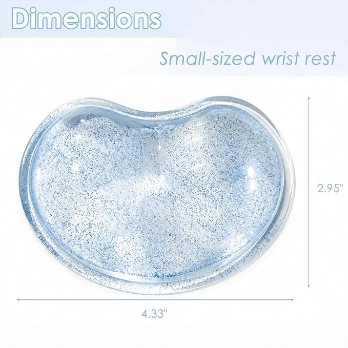 Soft Mouse Wrist Rest Pad Comfortable Cool Silicone Gel Ergonomic Cushion Small-Sized Hand Pain Relief Support Pad with Gel-Filled for Laptop Computer Office & Home (Bright Blue)