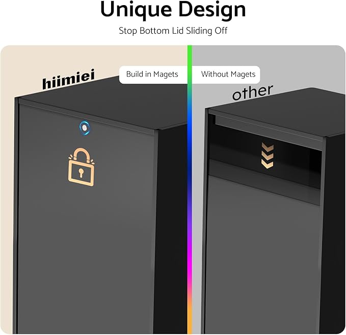 HIIMIEI Acrylic Tissue Box Cover Tissue Holder Napkin Dispenser for Home Office Restaurant-Black
