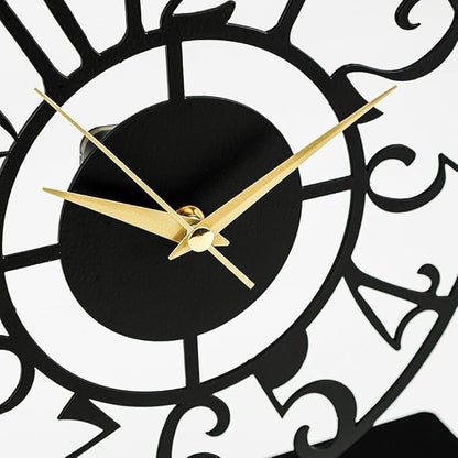 muyika 8.9x9.5 Metal Desk Clock, Black Round Silent Non-Ticking Analog Table Clock, Battery Operated, Decorative Desk and Shelf Clock, Desk Clocks for Living Room Bedroom Kitchen Office School