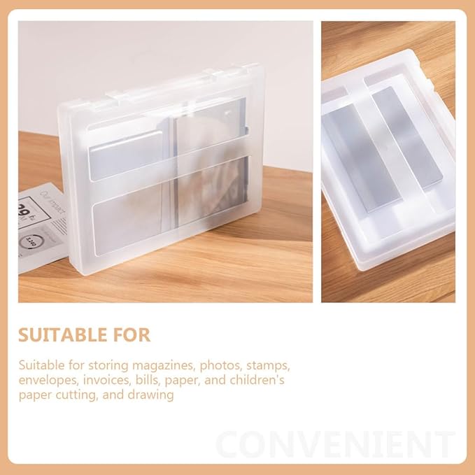Hemoton Portable Multi-function Document Organizer Box with Buckle Lock Transparent Household File Case for Office and Home Storage Project File Holder for Papers and Magazines