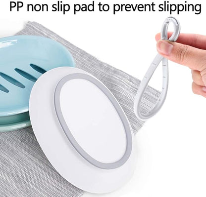 WYOK 2-Pack Soap Dish with Drain Plastic Sponge Holder Easy Cleaning Soap Saver Tray Caddy Keep Dry Stop Mushy for Shower Bathroom Kitchen(Green)