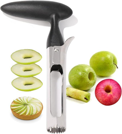 Small Apple Corer Tool Stainless Steel Cool Kitchen Gadgets Fruits Core Remover for Coring Pears Tomatoes Bell Peppers Fuji Honeycrisp Gala Cupcake Small Vegetables - Black