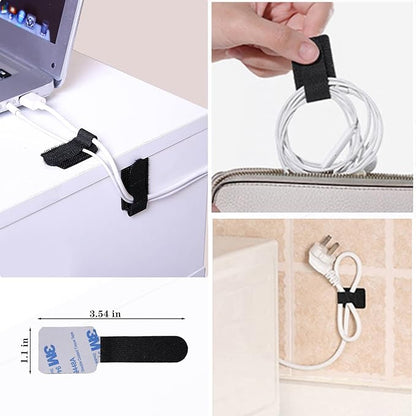 N NOROCME 192 PCS Cable Management Kit 4 Wire Organizer Sleeve,11 Cable Holder,35Cord Clips 10+2 Roll Cable Organizer Straps and 100 Fastening Cable Ties for Computer TV Under Desk, black,clear