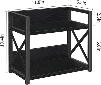 YINMIT Countertop Shelf Organizer,Coffee Bar Accessories,Spice Rack,Coffee Counter Shelf,2 Tier Coffee Organizer Station for Mugs,Cups,Cream,Syrup (Black, Small)