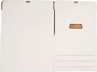 Amazon Basics Medium Duty Storage/Filing Boxes with Lid and Handles, Legal/Letter Size, Collapsible, Foldable, Tape-Free Assembly, 16.2" L x 12.5" W x 10.5" H, White, 12-Pack