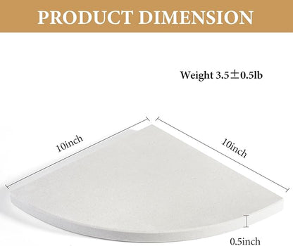 Koville Natural Marble Corner Shower Shelf for Bathroom, 10'' Polished Marble Corner Shelves, Wall Mounted Stone Corner Shower Caddy, No Drilling Adhesive Shelf - White Cliff (No Glue Included)