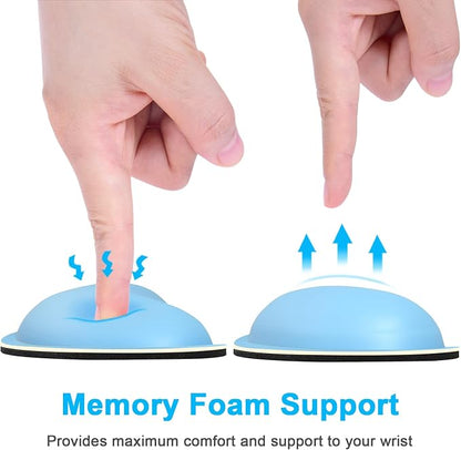 Dapesuom Mouse Wrist Rest, Ergonomic Memory Foam Mouse Wrist for Computer Desk Mats Support, PU Leather Hand Rest Pad Cushion for Gaming, Laptop, Men, Women, Pain Relief & Easy Typing, Sky Blue