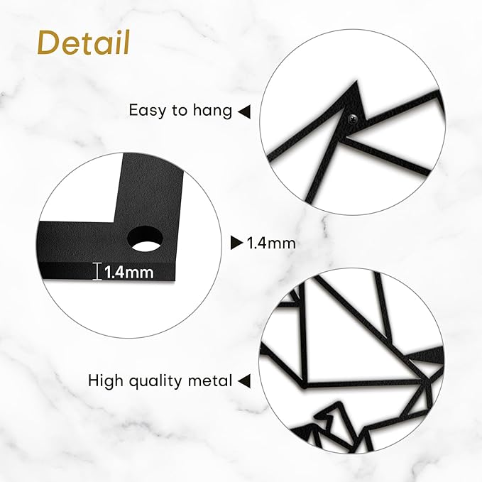 SIGNLEADER Metal Wall Art Decor Flocks of Flying Birds Modern Abstract Wall Sculpture Hangings Home Decoration for Living Room, Bedroom, Bathroom, Kitchen, Outdoor - 12" Black