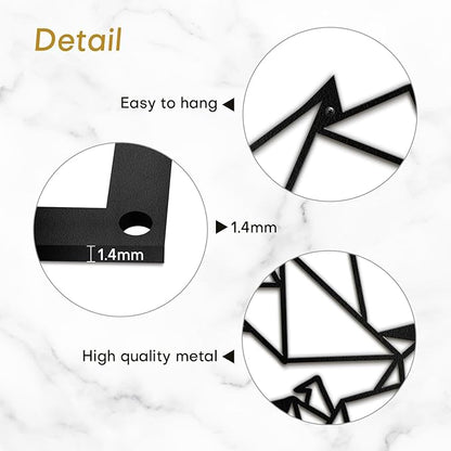 SIGNLEADER Metal Wall Art Decor Flocks of Flying Birds Modern Abstract Wall Sculpture Hangings Home Decoration for Living Room, Bedroom, Bathroom, Kitchen, Outdoor - 12" Black