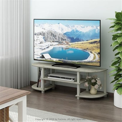 Furinno Turn-S-Tube Wide TV Entertainment Center, Sonoma Oak/White, 47. 25x13. 4x15. 9
