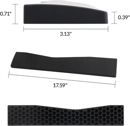 Keychron Black Silicone Wrist & Palm Rest, 17.56" for 100% Alice Layout Mechanical Keyboards (Q13 Max / Q13 Pro) – Full Honeycomb Anti-Slip Base, Smooth and Soft Typing Support
