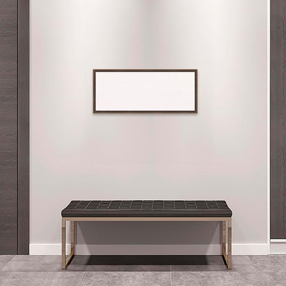 Amanti Art White Cork Board for Wall, 13x31 Vision Board with Brown Wood Frame, Medium Corkboard Office Decor for Home Organization, Modern Contemporary Corkboard Pinboard to display items for home