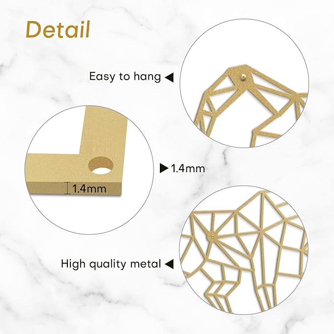 SIGNLEADER Metal Wall Art Decor Bull Warrior Modern Abstract Wall Sculpture Hangings Home Decoration for Living Room, Bedroom, Bathroom, Kitchen, Outdoor - 24" Gold