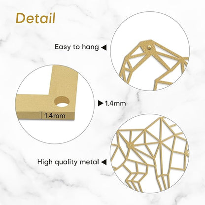 SIGNLEADER Metal Wall Art Decor Bull Warrior Modern Abstract Wall Sculpture Hangings Home Decoration for Living Room, Bedroom, Bathroom, Kitchen, Outdoor - 24" Gold