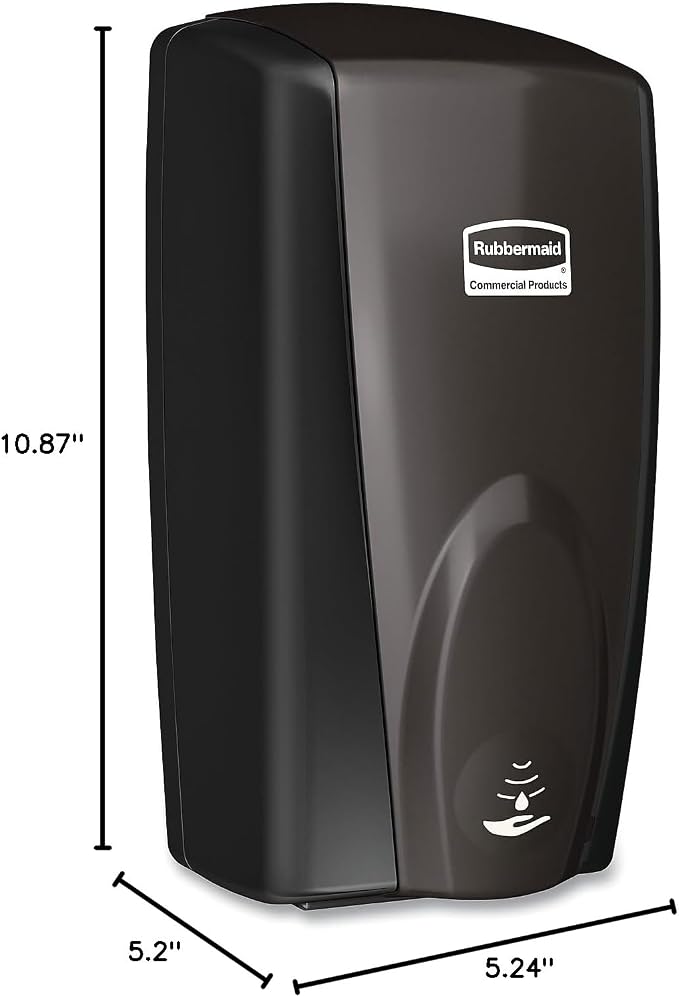 Rubbermaid Commercial Products AutoFoam Hand Soap & Sanitizer Dispenser Black/Black Pearl Touchless Wall Mount Battery Operated for Restrooms in Offices/Hotels/Entertainment/Schools