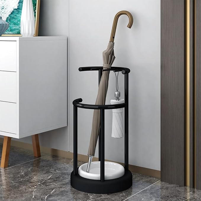 Umbrella Stand with Detachable Drip Tray, Umbrella Holder for Entryway, Rust Proof Umbrella Storage Rack for Homes, Offices, Mudrooms