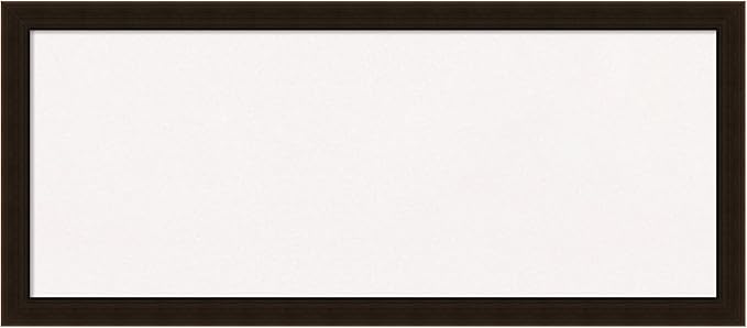Amanti Art White Cork Board for Wall, 14x32 Vision Board with Brown Wood Frame, Medium Corkboard Office Decor for Home Organization, Rustic Farmhouse Corkboard Pinboard to display items for home