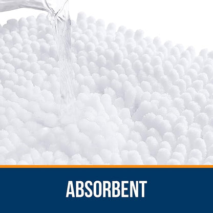 OLANLY Large Bathroom Rugs 40x32, Extra Soft Absorbent Chenille Bath Rugs, Rubber Backing Quick Dry, Machine Washable Bath Mats for Bathroom Floor, Tub and Shower, Home Decor Accessories, White