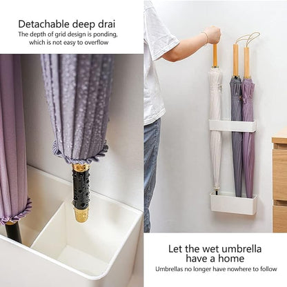 Umbrella Stands for Entryway, Umbrella Rack Stand Holder with Drip Tray, Height Adjustment Space Saving Organizer for Hotel Hallway Home Office(COLOR:White)