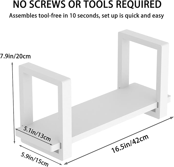 Adjustable Desktop Bookshelf Wooden Desk Book Holder Organizer Tabletop Bookshelf Mini Book Shelf Magazine Files Letters Storage Racks for Home Office Supplies, Great for Small Space, White