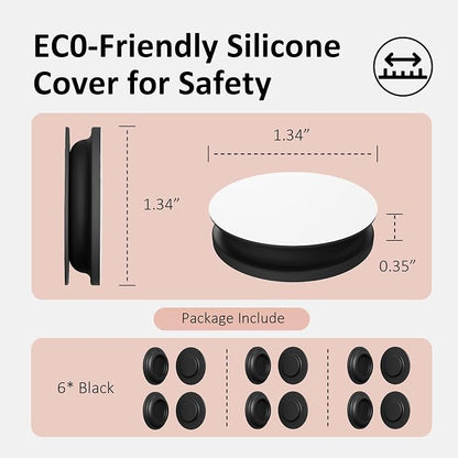 Remote Control Holder Magnetic Wall Mount Self-Adhesive, 6 Pack Upgraded Silicone Remote Organizer Storage 360° Rotation Wall Holder for Home Office TV, Fan and Air Conditioner Remote Control