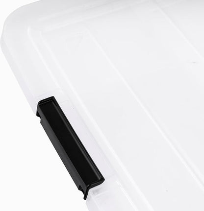 IRIS USA 6-Pack Clip Box with Latching Lids, 18 Quart Craft Storage Bins, Art & Writing Supply Containers for Home, Office & Classroom Organization