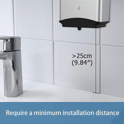 AIKE Automatic Soap Dispenser Commercial Wall Mounted Liquid Dispenser Brushed Stainless Steel Finish 1100ml Large Capacity