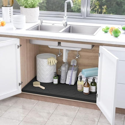 SIKADEER 40" x 19" Under Sink Mat Waterproof, Silicone Mat Kitchen Drawer Shelf and Cabinet Liner, Sink Protector for Kitchen Organizers and Storage, Boot Tray Pet Food Mats