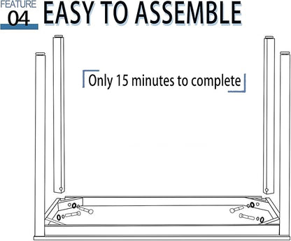 Bast Board Modern Simple Style Computer Desk Standing Table 30x59 Inches Large Office Desk Computer Table Study Writing Desk Workstation for Home Office Black Metal Frame