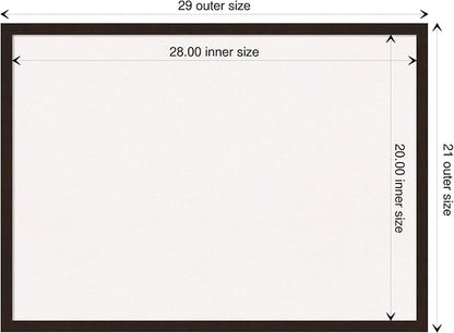 Amanti Art White Cork Board for Wall, 21x29 Vision Board with Brown Wood Frame, Medium Corkboard Office Decor for Home Organization, Rustic Farmhouse Corkboard Pinboard to display items for home