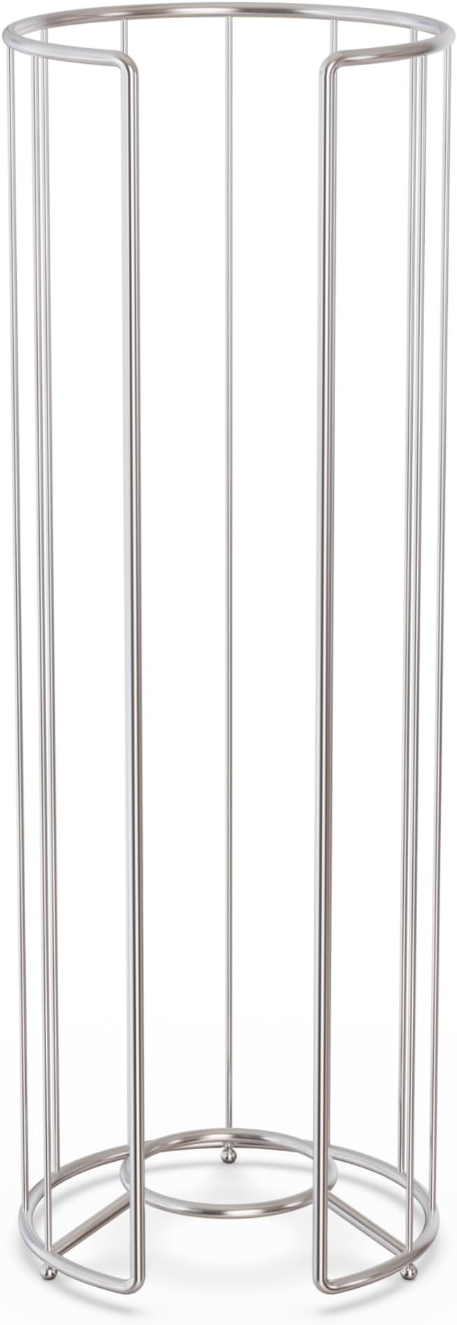 Better Living Stream Toilet Tissue Reserve, Freestanding Bathroom Storage Stand Holds for 4 Jumbo Rolls, No Assembly Required, Chrome