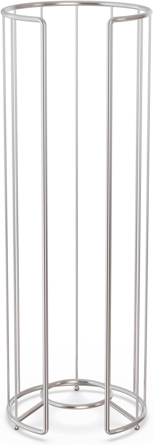 Better Living Stream Toilet Tissue Reserve, Freestanding Bathroom Storage Stand Holds for 4 Jumbo Rolls, No Assembly Required, Chrome