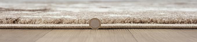 Keen Home Design Runner Rugs - 32"x168" Non-Shedding, Thick Pile Abstract Rugs for Kitchen, Living Room, Bedroom, Dining Room, Entryway - Size: 2'8" x 14', Skies Beige