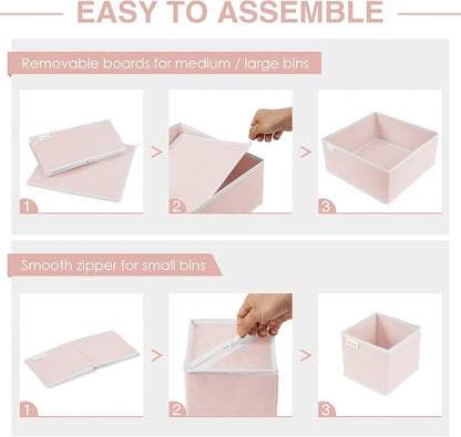 Criusia 8 Pack Underwear Drawer Organizer, Drawer Organizer Clothes, Foldable Cloth Storage Box Closet Dresser Drawer Divider Organizer for Clothes, Scarves