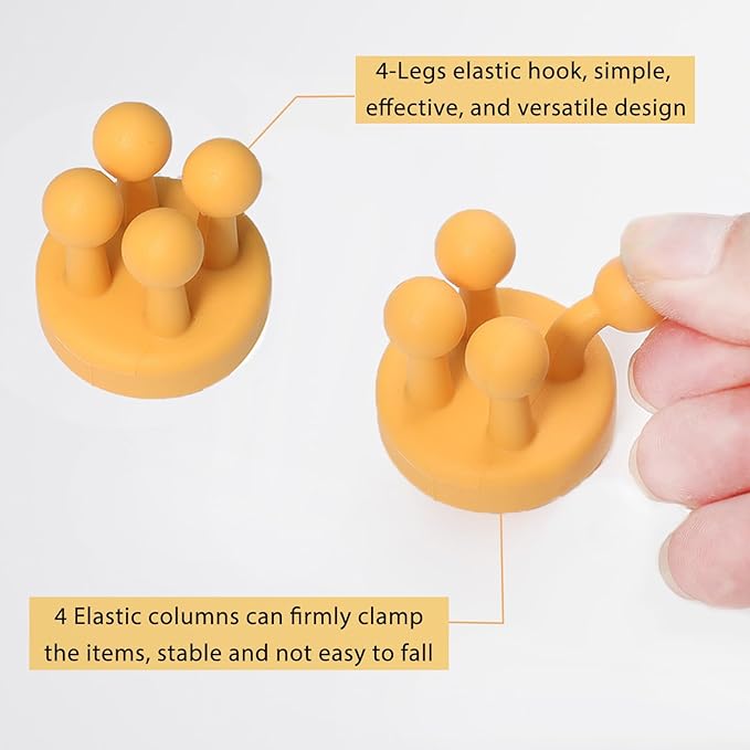 iBetterLife Tooth Brush Holder for Bathroom - 4Pcs Silicone Toothbrush Razor Holder for Shower Wall Mounted Self Adhesive Cute Storage Hook for Kids Hanging Loofah Towel for Kitchen Living Room Office