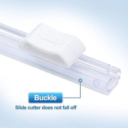 PATIKIL 8pcs Plastic Wrap Cutter, 13in Plastic Wrap Slide Cutter Self Adhesive, White