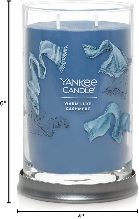 Yankee Candle Large Tumbler Scented Candle with up to 80 Hour Burn Time, Premium Plant Wax Blend for Consistent Burn, 20 oz Tumbler Candle with Room Filling Fragrance, Warm Luxe Cashmere