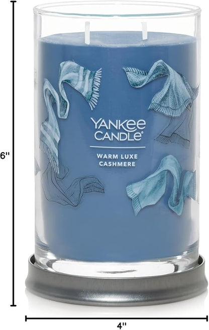 Yankee Candle Large Tumbler Scented Candle with up to 80 Hour Burn Time, Premium Plant Wax Blend for Consistent Burn, 20 oz Tumbler Candle with Room Filling Fragrance, Warm Luxe Cashmere