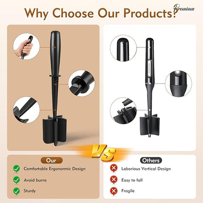 Meat Masher, Ground Beef Chopper Tool with 5 Curve Blades & Ergonomic Non-Slip Handle, Nylon Hamburger Smasher Tool Heat Resistant Non Stick(Black)