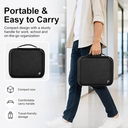 PAIYULE Case Compatible with DYMO Label Maker LabelManager 160/280 Portable Label Maker, Tag Printer Storage Organizer for AC Adapter, Tape Cartirdges and More Accessories(Box Only) Black