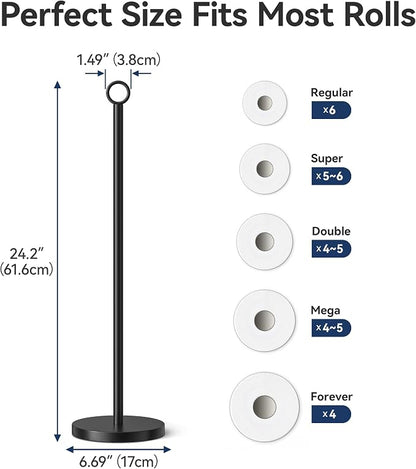 Toilet Paper Holder Stand(with Reserve Function), Free-Standing Spare Rolls Storage Holder, Stainless Steel