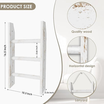 Blanket Ladder Wooden, Blanket Holder Rack Decorative Ladder, Rustic Farmhouse Ladder Shelf for The Living Room Bedroom Bathroom Home Decor