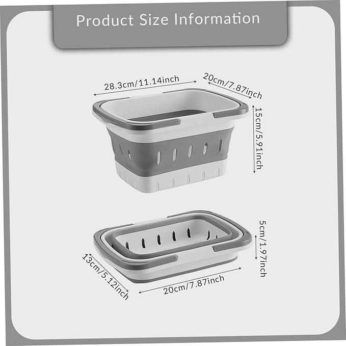 Shower Basket, Bathroom Basket Portable Shower Collapsible Plastic Storage with Handles & Draining Holes, Box Organizer Bin for Bathroom, Kitchen, Dorm, Gym for Daily Use