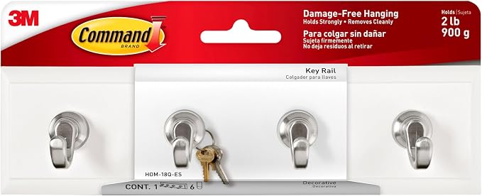 Command HOM-18Q-ES Key Rail, 0, Quartz (Pack of 8)