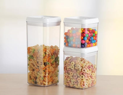 Felli Flip Tite Food Storage Container 4" Small Size Airtight Lid Lock Top, Stackable Kitchen Canister for Space Saving, Pantry Fridge Cupboard Organizer, Spice Seasoning Pet Treats Snack (0.5 qt)