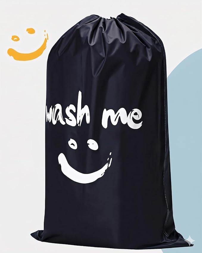 HOMEST 2 Pack XL Wash Me Travel Laundry Bag, Dirty Clothes Organizer, Large Enough to Hold 4 Loads of Laundry, Easy Fit a Laundry Hamper or Basket