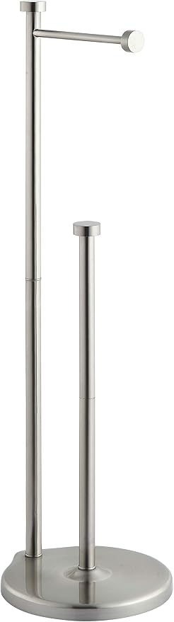 SunnyPoint Free Standing Bathroom Toilet Paper Holder Stand with Reserve, Reserve Area has Enough Space for Jumbo Roll